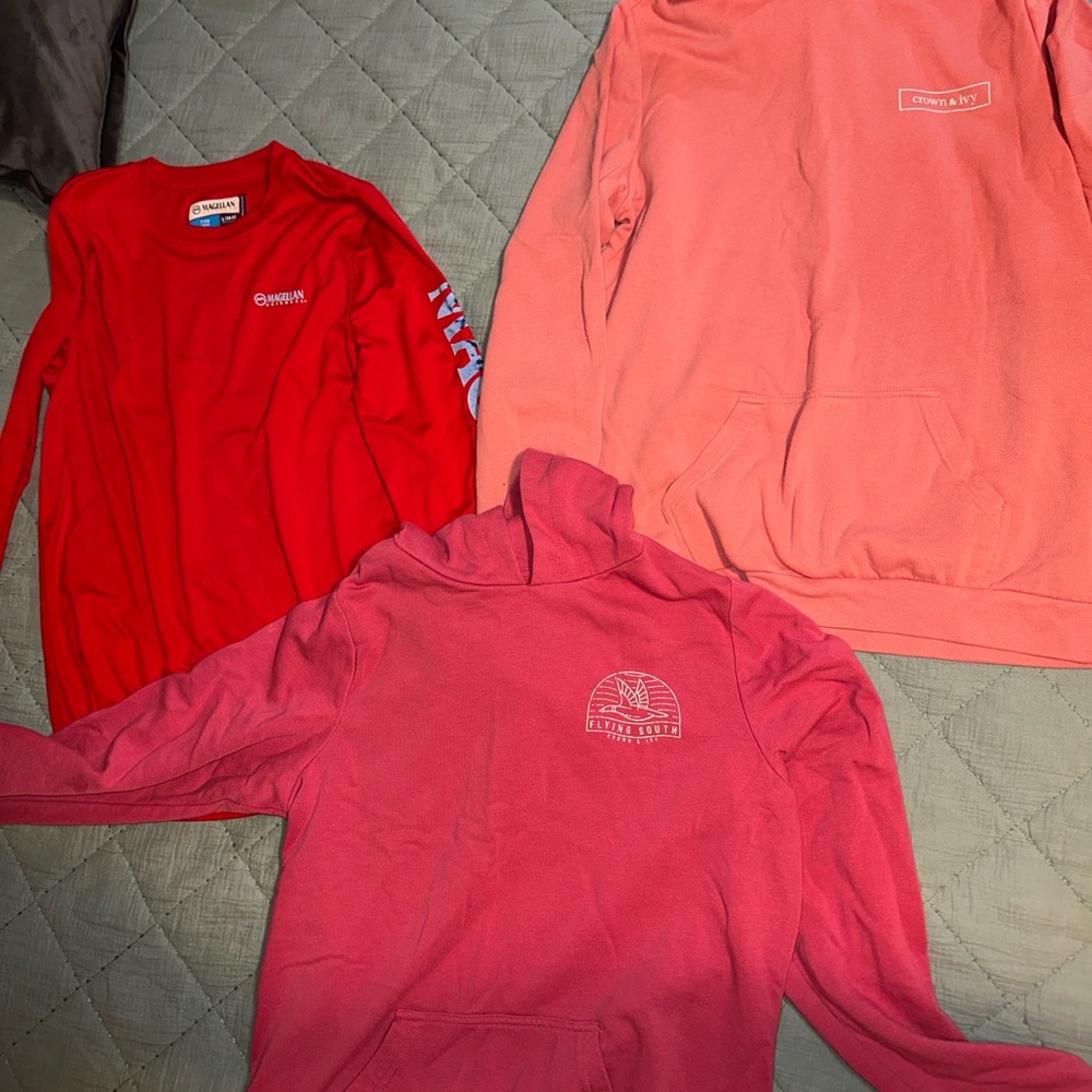 Bundle of Red and Pink Hoodies Youth sz Large 14/16